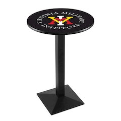 L217 Virginia Military Institute 42' Tall - 36' Top Pub Table w/ Black Wrinkle Finish