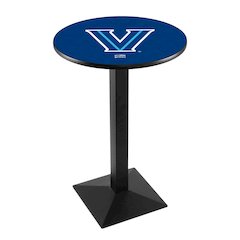 L217 Villanova University 42' Tall - 36' Top Pub Table w/ Black Wrinkle Finish