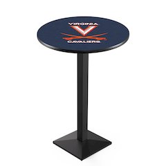 L217 University of Virginia 42" Tall - 36" Top Pub Table with Black Wrinkle Finish