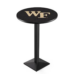 L217 Wake Forest University 42' Tall - 36' Top Pub Table w/ Black Wrinkle Finish