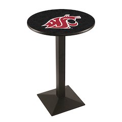 L217 Washington State University 42" Tall - 36" Top Pub Table with Black Wrinkle Finish