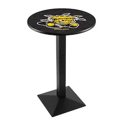 L217 Wichita State University 42" Tall - 36" Top Pub Table with Black Wrinkle Finish