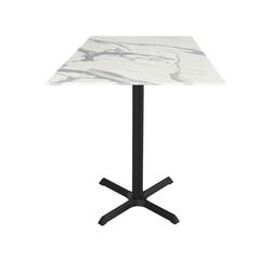 42" Tall OD211 Indoor/Outdoor All-Season Table with 36" x 36" Square White Marble Top