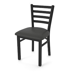 400 Jackie 18" Chair with Black Wrinkle Finish and Canter Iron Seat