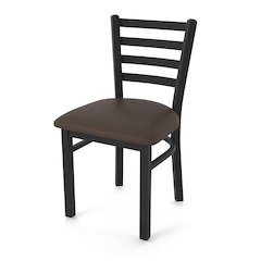 400 Jackie 18" Chair with Black Wrinkle Finish and Rein Coffee Seat