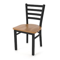 400 Jackie 18" Chair with Black Wrinkle Finish and Medium Maple Seat