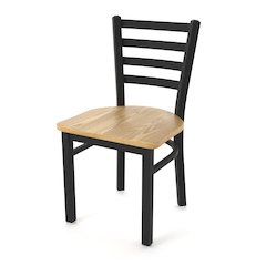 400 Jackie 18" Chair with Black Wrinkle Finish and Natural Oak Seat