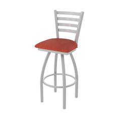 410 Jackie 36" Swivel Bar Stool with Anodized Nickel Finish and Graph Poppy Seat