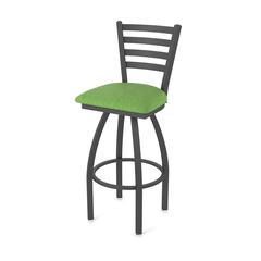 410 Jackie 36" Swivel Bar Stool with Pewter Finish and Graph Parrot Seat