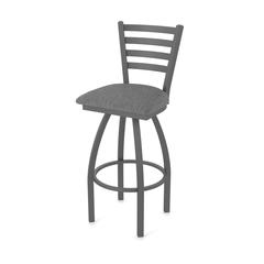 410 Jackie 36" Swivel Bar Stool with Pewter Finish and Graph Coal Seat