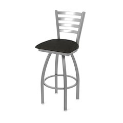 410 Jackie Stainless Steel 36" Swivel Bar Stool with Canter Espresso Seat