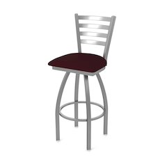 410 Jackie Stainless Steel 25" Swivel Counter Stool with Canter Bordeaux Seat