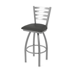 410 Jackie Stainless Steel 36" Swivel Bar Stool with Canter Iron Seat