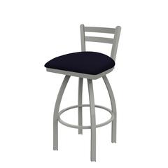 411 Jackie 30" Low Back Swivel Bar Stool with Anodized Nickel Finish and Canter Twilight Seat