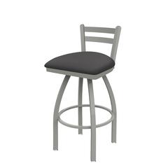 411 Jackie 30" Low Back Swivel Bar Stool with Anodized Nickel Finish and Canter Storm Seat