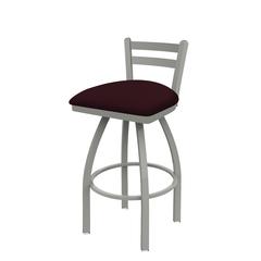 411 Jackie 30" Low Back Swivel Bar Stool with Anodized Nickel Finish and Canter Bordeaux Seat