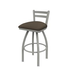 411 Jackie 30" Low Back Swivel Bar Stool with Anodized Nickel Finish and Canter Earth Seat