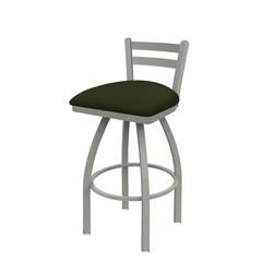 411 Jackie 30" Low Back Swivel Bar Stool with Anodized Nickel Finish and Canter Pine Seat