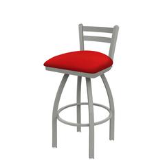 411 Jackie 30" Low Back Swivel Bar Stool with Anodized Nickel Finish and Canter Red Seat