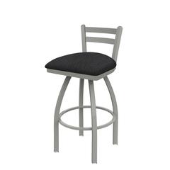 411 Jackie 30" Low Back Swivel Bar Stool with Anodized Nickel Finish and Graph Anchor Seat