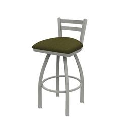 411 Jackie 30" Low Back Swivel Bar Stool with Anodized Nickel Finish and Graph Parrot Seat