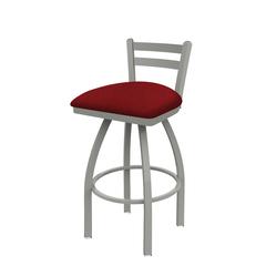 411 Jackie 30" Low Back Swivel Bar Stool with Anodized Nickel Finish and Graph Ruby Seat