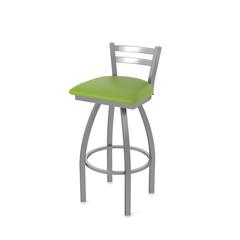 411 Jackie Low Back Stainless Steel 25" Swivel Counter Stool with Canter Kiwi Green Seat