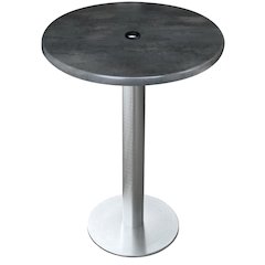 All-Season Table with 30" Diameter Black Steel Top with Umbrella Hole
