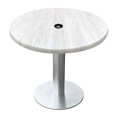 All-Season Table with 30" Diameter White Ash Top with Umbrella Hole