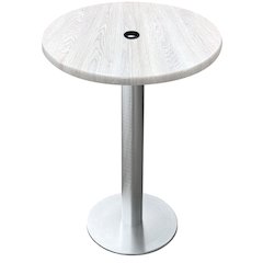 All-Season Table with 36" Diameter White Ash Top with Umbrella Hole