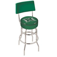 30" L7C4 - Chrome Double Ring Hawaii Swivel Bar Stool with a Back by Holland Bar Stool Company