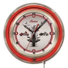 Indian Motorcycle Multi-Bike 19" Neon Clock
