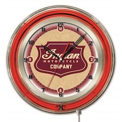 Indian Motorcycle Shield 19" Neon Clock