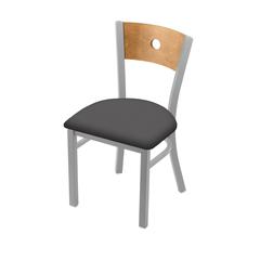 630 Voltaire 18" Chair with Anodized Nickel Finish, Medium Back, and Canter Storm Seat