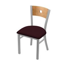 630 Voltaire 18" Chair with Anodized Nickel Finish, Medium Back, and Canter Bordeaux Seat