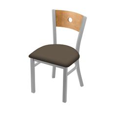 630 Voltaire 18" Chair with Anodized Nickel Finish, Medium Back, and Canter Earth Seat