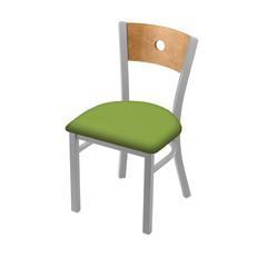 630 Voltaire 18" Chair with Anodized Nickel Finish, Medium Back, and Canter Kiwi Green Seat