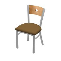 630 Voltaire 18" Chair with Anodized Nickel Finish, Medium Back, and Canter Saddle Seat