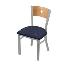 630 Voltaire 18" Chair with Anodized Nickel Finish, Medium Back, and Graph Anchor Seat
