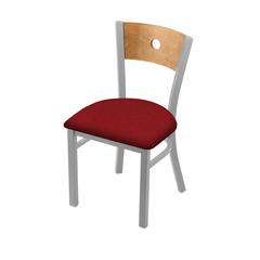 630 Voltaire 18" Chair with Anodized Nickel Finish, Medium Back, and Graph Ruby Seat