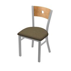 630 Voltaire 18" Chair with Anodized Nickel Finish, Medium Back, and Graph Cork Seat