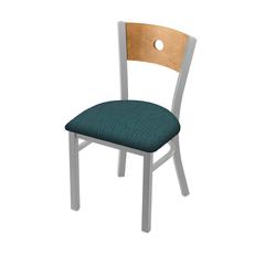 630 Voltaire 18" Chair with Anodized Nickel Finish, Medium Back, and Graph Tidal Seat