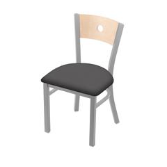 630 Voltaire 18" Chair with Anodized Nickel Finish, Natural Back, and Canter Storm Seat