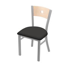 630 Voltaire 18" Chair with Anodized Nickel Finish, Natural Back, and Canter Iron Seat