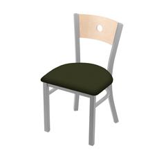 630 Voltaire 18" Chair with Anodized Nickel Finish, Natural Back, and Canter Pine Seat