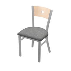 630 Voltaire 18" Chair with Anodized Nickel Finish, Natural Back, and Graph Alpine Seat