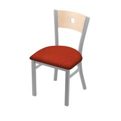 630 Voltaire 18" Chair with Anodized Nickel Finish, Natural Back, and Graph Poppy Seat