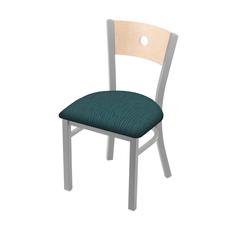 630 Voltaire 18" Chair with Anodized Nickel Finish, Natural Back, and Graph Tidal Seat