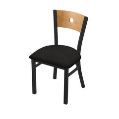 630 Voltaire 18" Chair with Black Wrinkle Finish, Medium Back, and Canter Espresso Seat