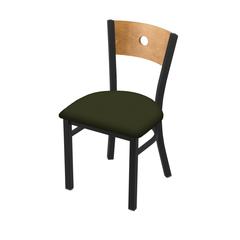 630 Voltaire 18" Chair with Black Wrinkle Finish, Medium Back, and Canter Pine Seat